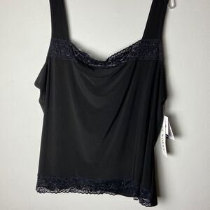 NWT Black Camisole Tank Top Beaded Lace Detail. Summer Shirt. XXL